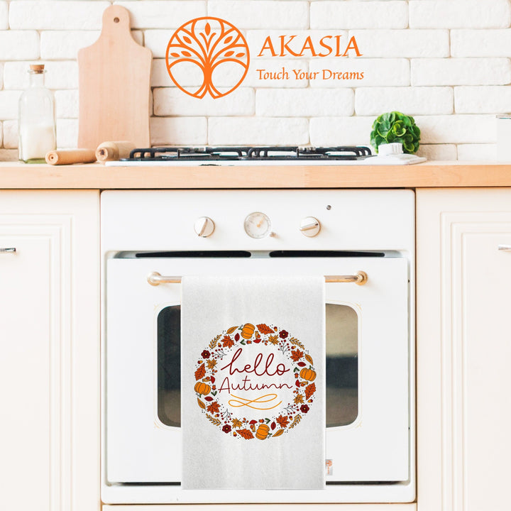 Fall Trend Tea Towel|Autumn Hand Towel|Pumpkin Dishcloth|Thanksgiving Towel|Kitchen Cleaning Cloth|Dust Remover|Cost-Effective Rag