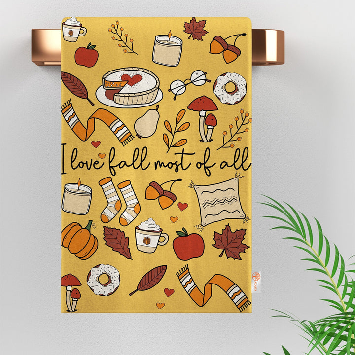 Fall Trend Tea Towel|Autumn Hand Towel|Pumpkin Dishcloth|Thanksgiving Towel|Kitchen Cleaning Cloth|Dust Remover|Cost-Effective Rag