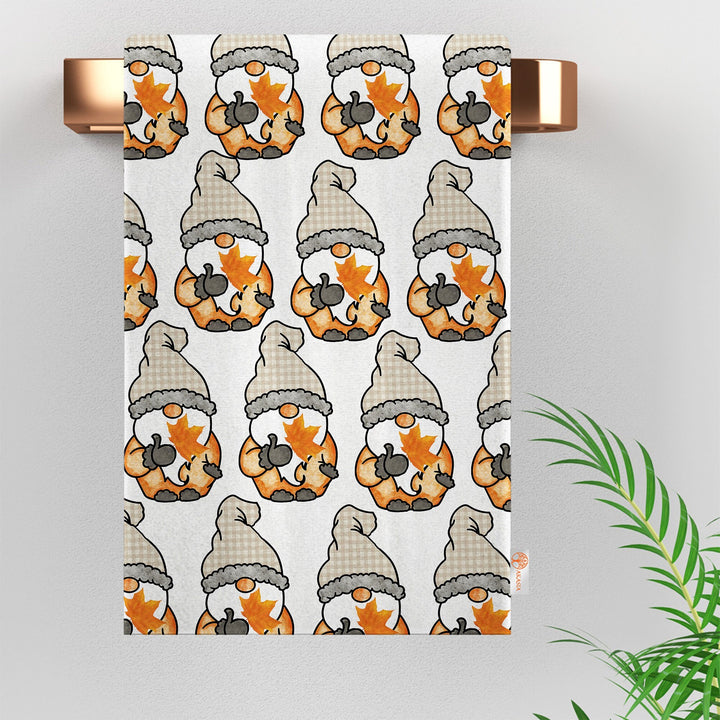 16x24 Fall Trend Tea Towel|Pumpkin Dishcloth|Gnome Hand Towel|Squirrel Towel|Kitchen Cleaning Cloth|Dust Remover|Cost-Effective Rag