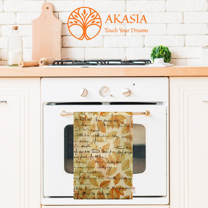 16x24 Fall Tea Towel|Pumpkin Dishcloth|Dry Leaf Hand Towel|Autumn Towel|Kitchen Cleaning Cloth|Dust Remover|Cost-Effective Rag