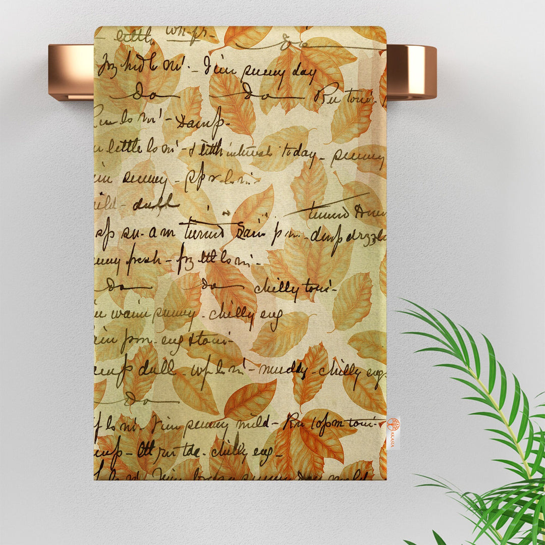 16x24 Fall Tea Towel|Pumpkin Dishcloth|Dry Leaf Hand Towel|Autumn Towel|Kitchen Cleaning Cloth|Dust Remover|Cost-Effective Rag