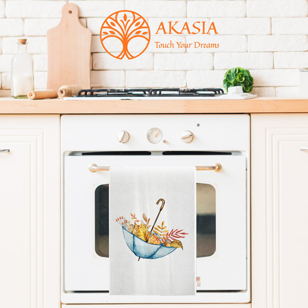 16x24 Fall Tea Towel|Cute Girl Dishcloth|Dry Leaf Hand Towel|Autumn Towel|Kitchen Cleaning Cloth|Dust Remover|Cost-Effective Rag
