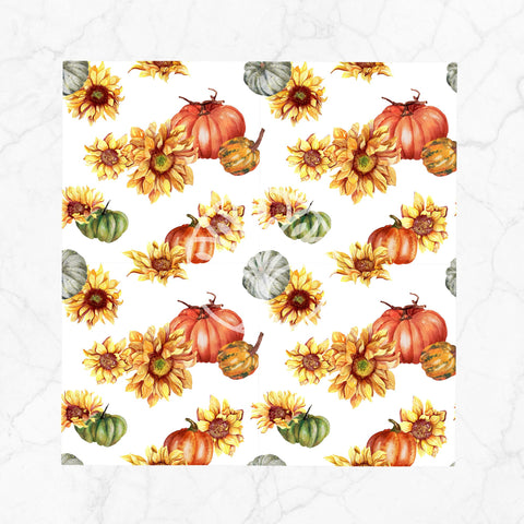 Fall Fabric Napkin|Pumpkin Print Napkin|Autumn Handkerchief|Sunflower Napkin|Farmhouse Autumn Tableware|Housewarming Napkin