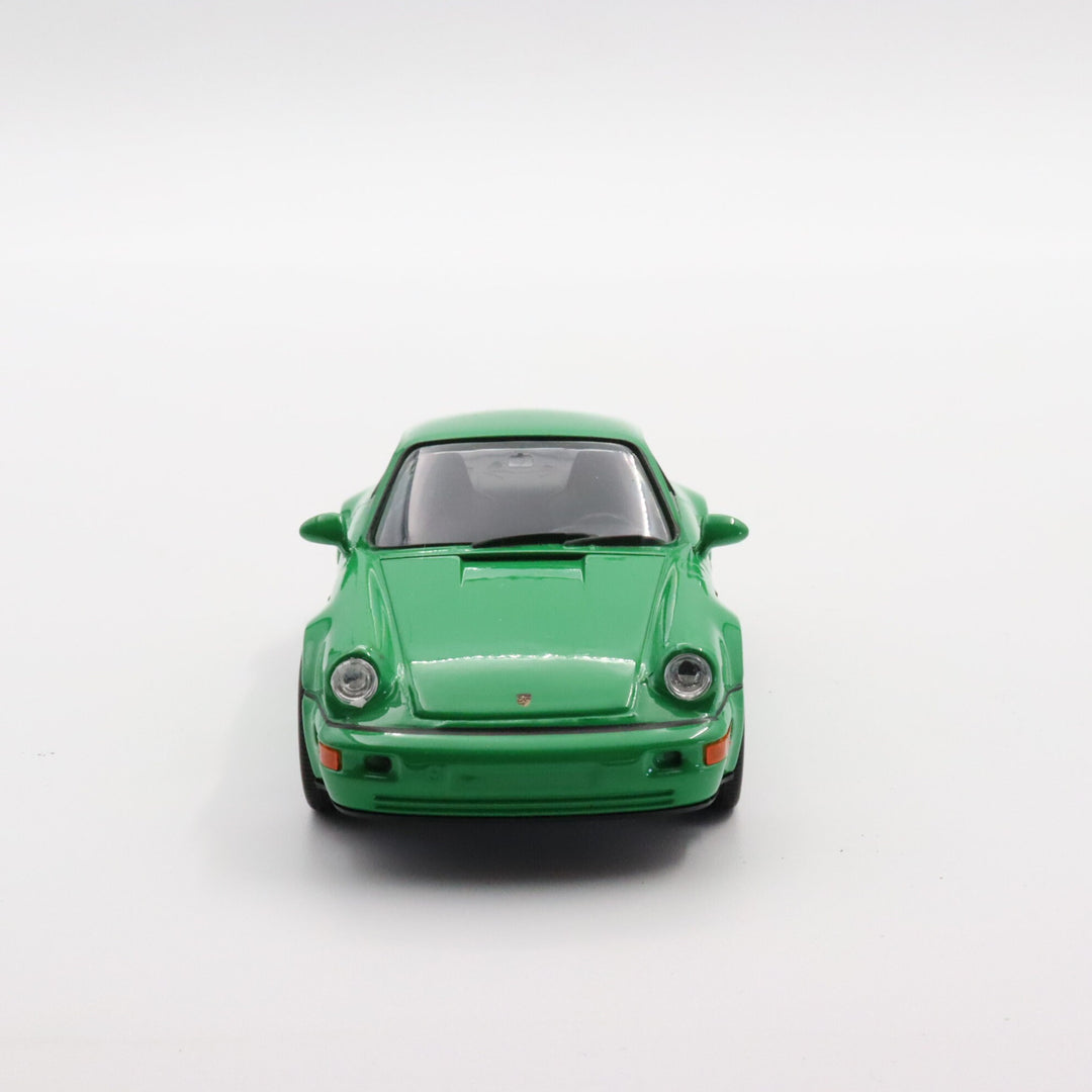 Welly Porsche 911 Turbo Model Car|Diecast Green Car for Collectors|Classic Two Door Car|Pull Back Car Toy for Boys|Coupe Metal Car for Dad