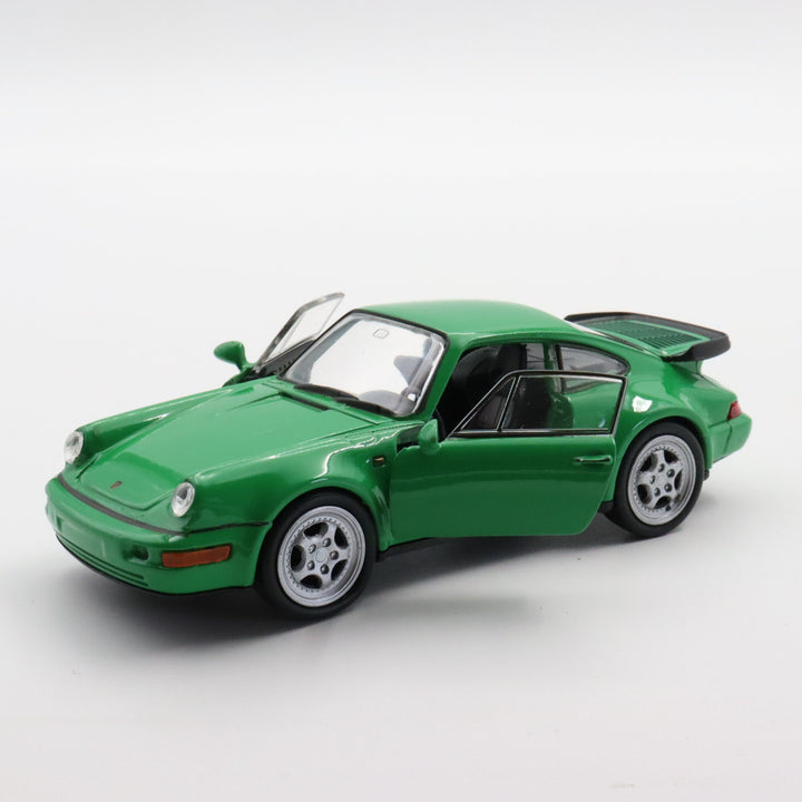 Welly Porsche 911 Turbo Model Car|Diecast Green Car for Collectors|Classic Two Door Car|Pull Back Car Toy for Boys|Coupe Metal Car for Dad