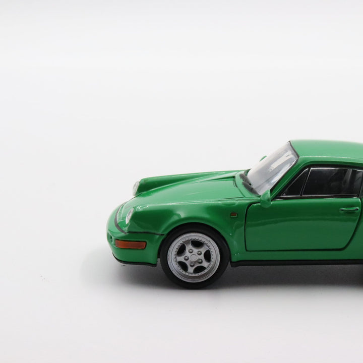 Welly Porsche 911 Turbo Model Car|Diecast Green Car for Collectors|Classic Two Door Car|Pull Back Car Toy for Boys|Coupe Metal Car for Dad