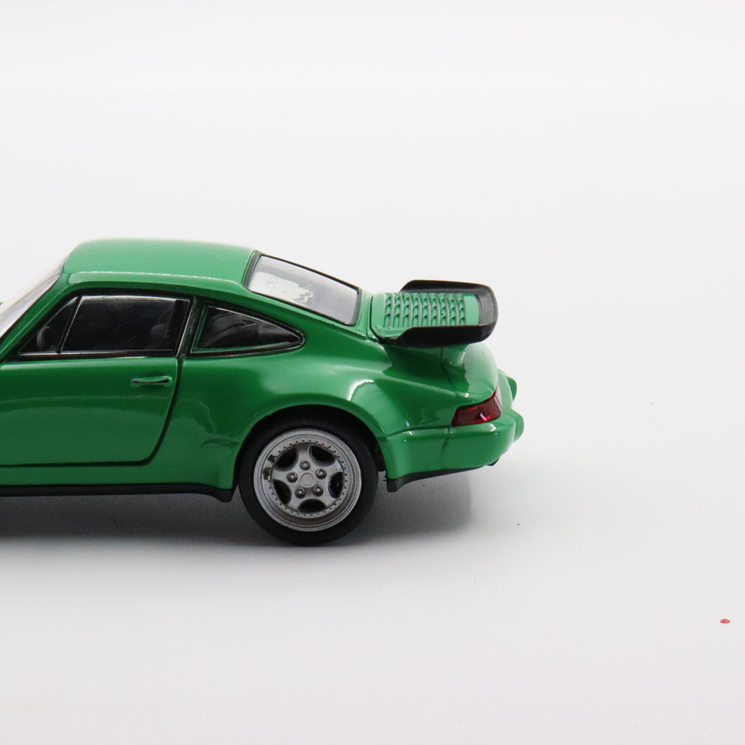 Welly Porsche 911 Turbo Model Car|Diecast Green Car for Collectors|Classic Two Door Car|Pull Back Car Toy for Boys|Coupe Metal Car for Dad