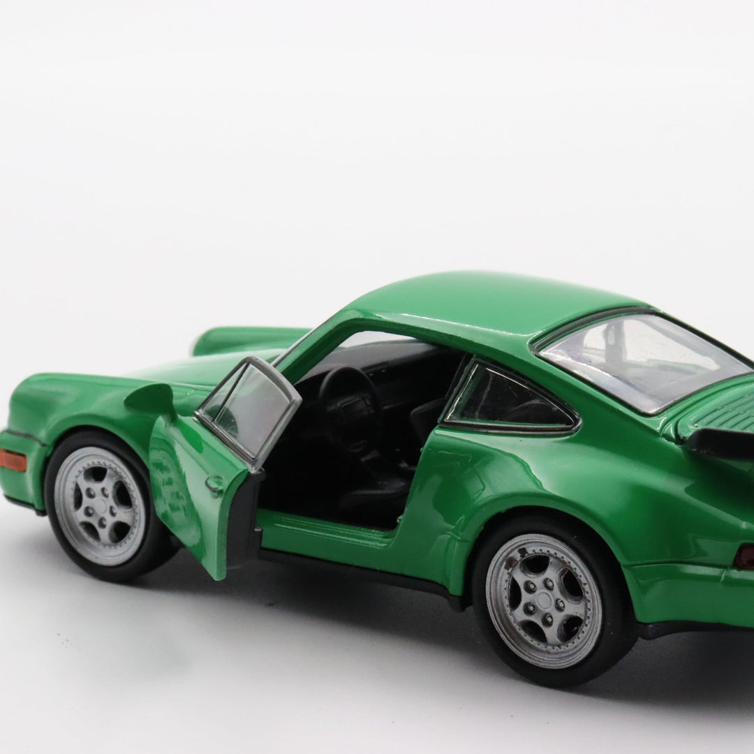 Welly Porsche 911 Turbo Model Car|Diecast Green Car for Collectors|Classic Two Door Car|Pull Back Car Toy for Boys|Coupe Metal Car for Dad