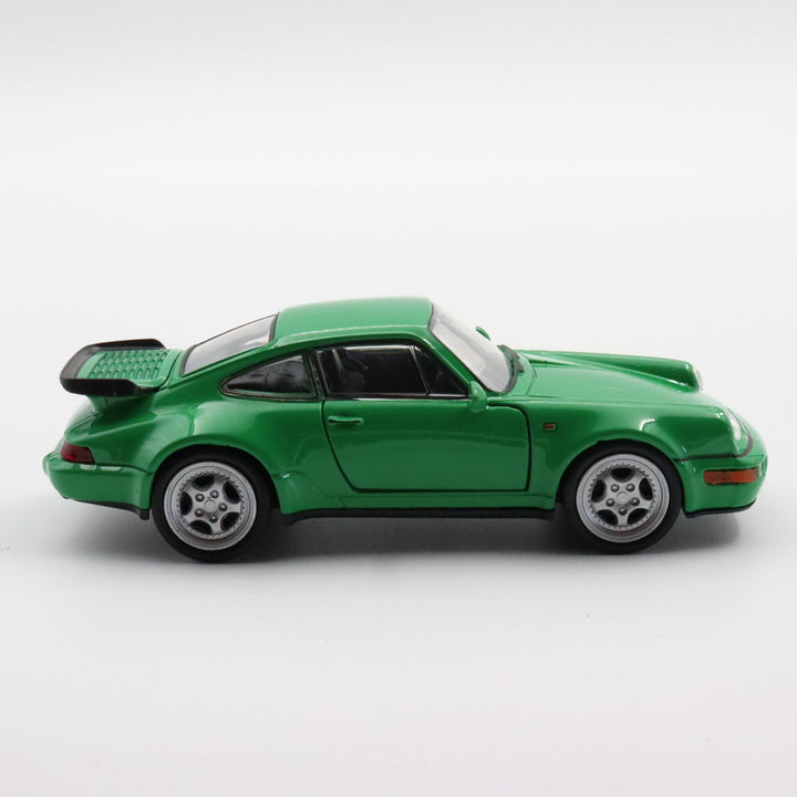 Welly Porsche 911 Turbo Model Car|Diecast Green Car for Collectors|Classic Two Door Car|Pull Back Car Toy for Boys|Coupe Metal Car for Dad