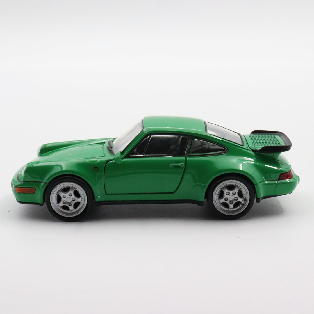 Welly Porsche 911 Turbo Model Car|Diecast Green Car for Collectors|Classic Two Door Car|Pull Back Car Toy for Boys|Coupe Metal Car for Dad