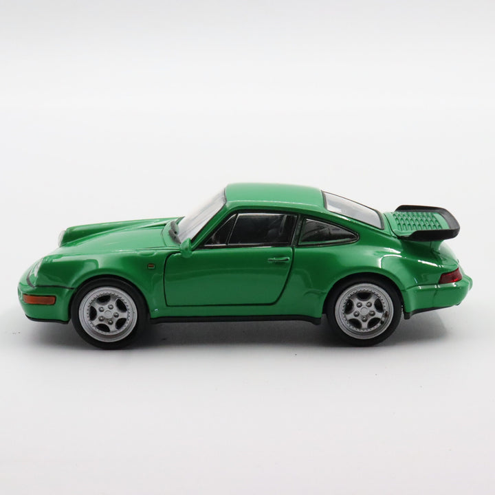 Welly Porsche 911 Turbo Model Car|Diecast Green Car for Collectors|Classic Two Door Car|Pull Back Car Toy for Boys|Coupe Metal Car for Dad