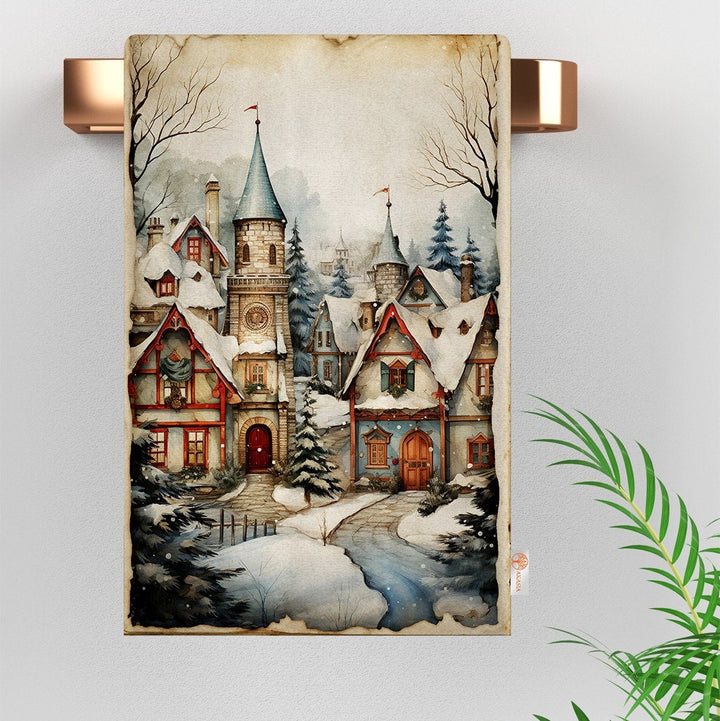 16x24 Xmas Towel|Cute Girl Print Tea Towel|Christmas Dishcloth|Winter Hand Towel|Floral Tea Towel|Kitchen Cleaning Cloth|Dust Remover