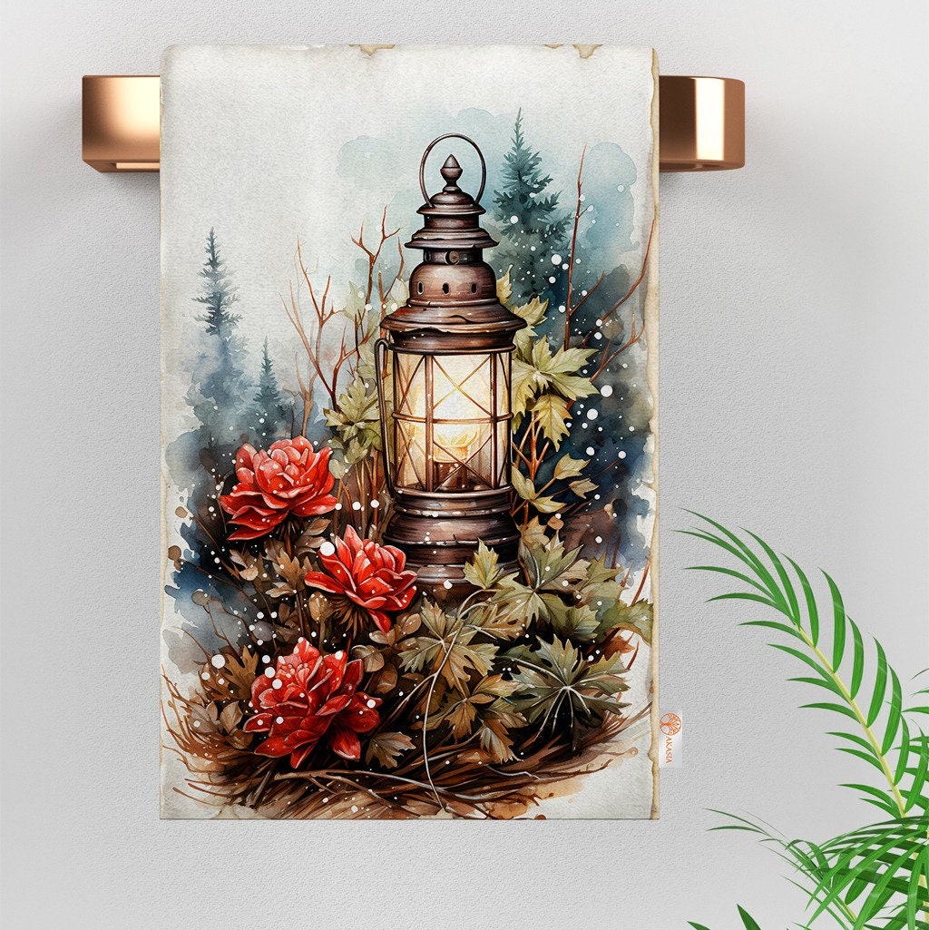 16x24 Xmas Towel|Cute Girl Print Tea Towel|Christmas Dishcloth|Winter Hand Towel|Floral Tea Towel|Kitchen Cleaning Cloth|Dust Remover