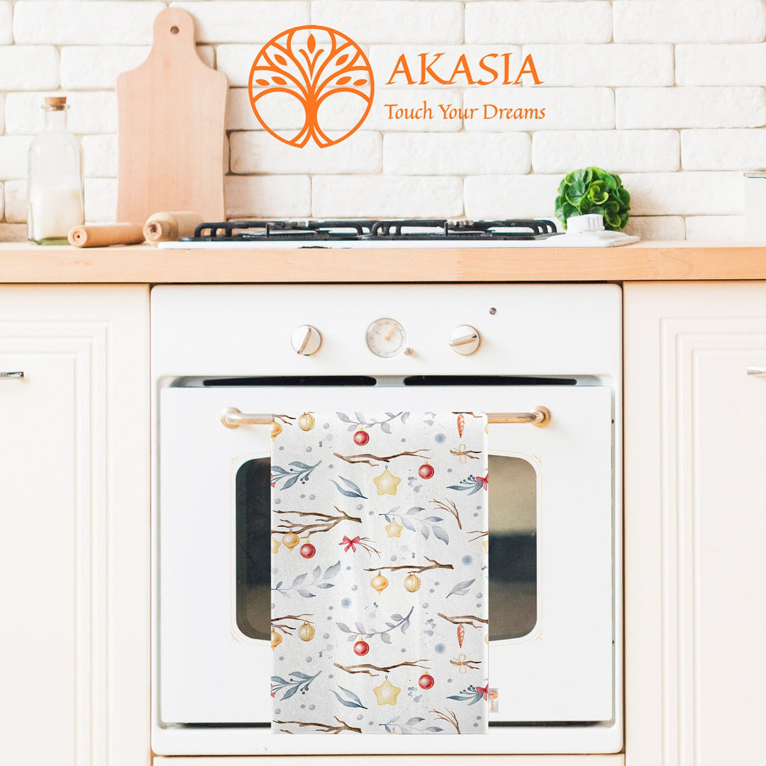 Seasonal Kitchen Towel|Snow Reusable Towel|Winter Dish Cloth|House Cleaning Cloth|Pine Cone Hand Towel|Penguin Tea Towel|Flower Dishcloth