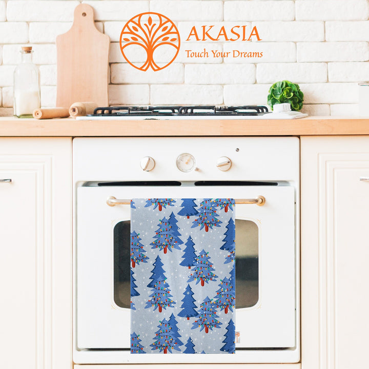 Snow Dish Cloth|Pine Tree Kitchen Towel|Deer Dishcloth|Winter Cleaning Cloth|Seasonal Tea Towel|Snowflake Reusable TowelSnowflake Hand Towel