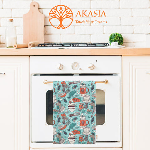 16x24 Dish Cloth|Seasonal Dishcloth|Xmas Kitchen Towel|Boho Tea Towel|Cozy Reusable Towel|Leaf Cleaning Cloth|Winter Hand Towel