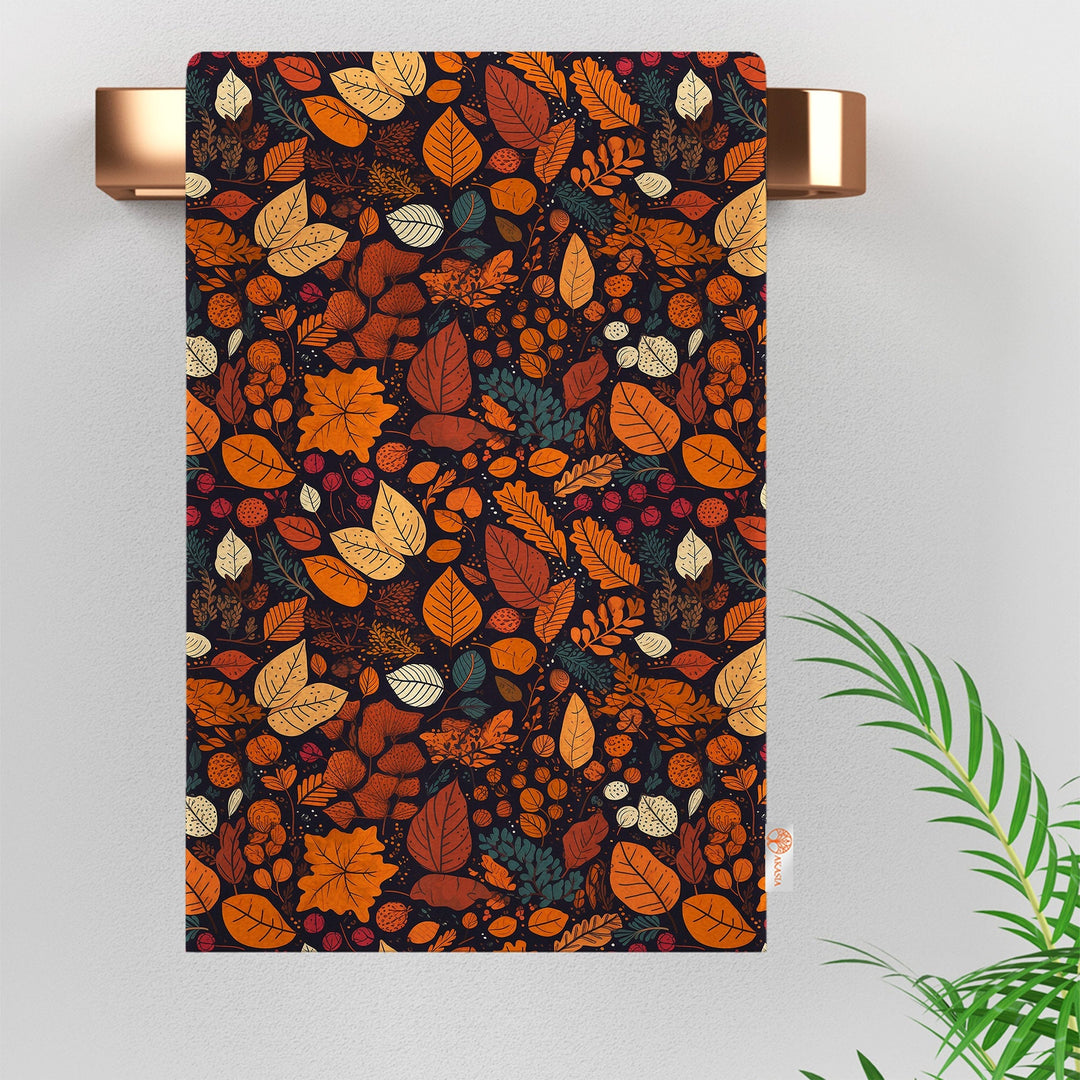 16x24 Dish Cloth|Seasonal Dishcloth|Xmas Kitchen Towel|Boho Tea Towel|Cozy Reusable Towel|Leaf Cleaning Cloth|Winter Hand Towel