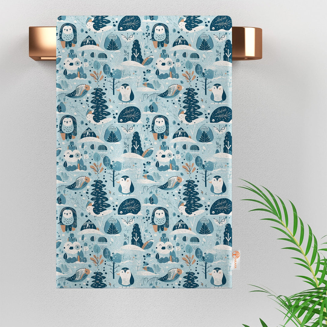 16x24 Dish Cloth|Seasonal Dishcloth|Xmas Kitchen Towel|Boho Tea Towel|Cozy Reusable Towel|Leaf Cleaning Cloth|Winter Hand Towel