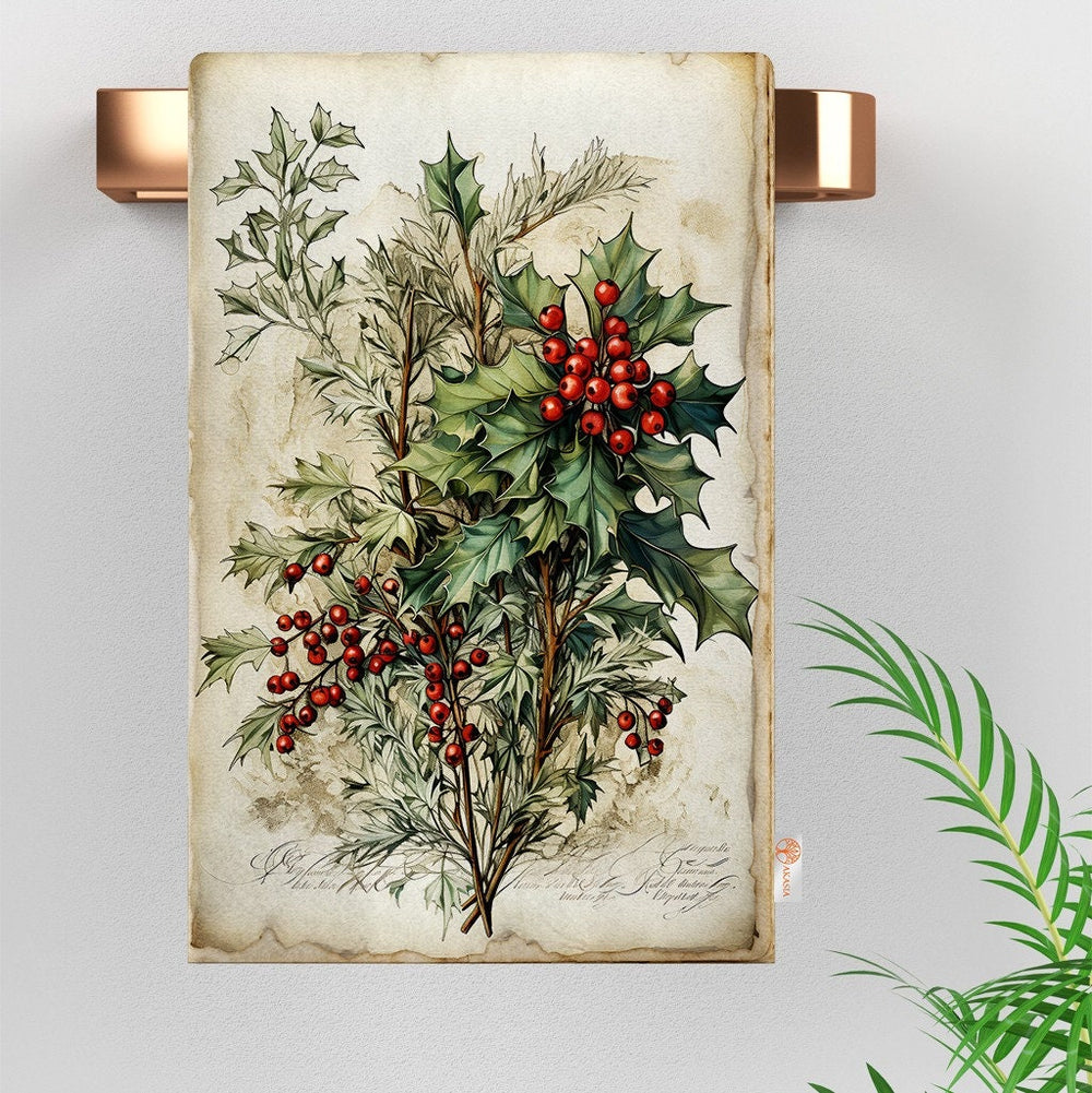 16x24 Xmas Design Towel|Christmas Dishcloth|Red Flower Hand Towel|Gift Kokina Towel|Kitchen Cleaning Cloth|Dust Remover|Cost-Effective Rag