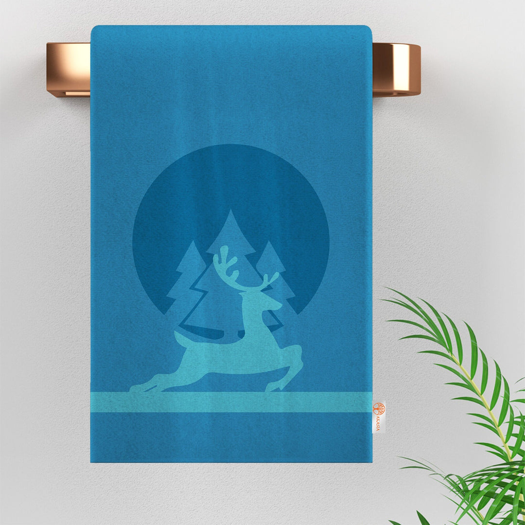 Pine Tree Dish Cloth|Cozy Reusable Towel|Xmas Deer Tea Towel|Xmas Cleaning Cloth|Winter Hand Towel|Stylish Kitchen Towel|16x24 Dishcloth