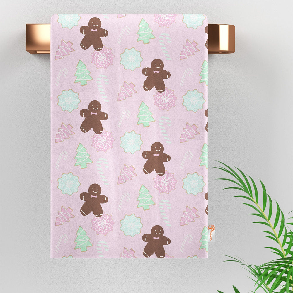 Xmas Cleaning Rag|Snowflake Hand Towel|Pale Color Kitchen Towel|Pine Tree Dish Cloth|Winter Dishcloth|Christmas Tea Towel|Candy Cane Rag