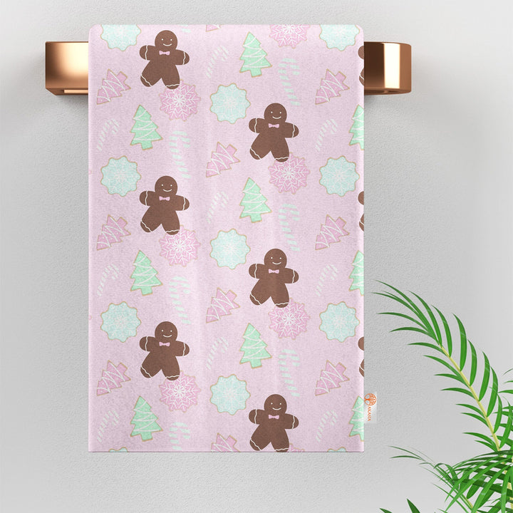 Xmas Cleaning Rag|Snowflake Hand Towel|Pale Color Kitchen Towel|Pine Tree Dish Cloth|Winter Dishcloth|Christmas Tea Towel|Candy Cane Rag