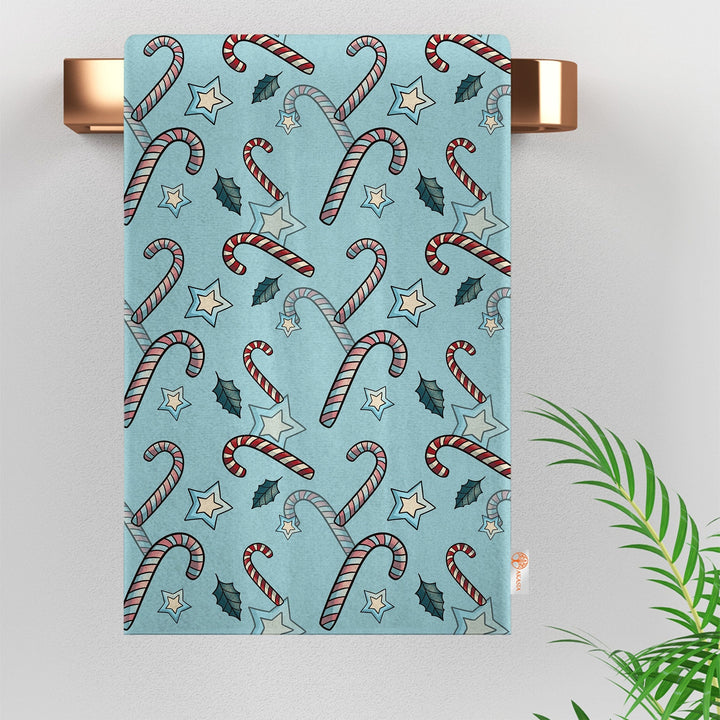 Santa Hat Dish Cloth|Snowflake Cleaning Rag|Socks Dishcloth|Winter Print Rag|Christmas Hand Towel|Leaf Tea Towel|Candy Cane Kitchen Towel