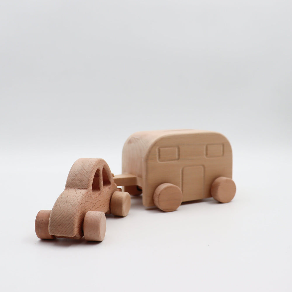 Wooden Caravan Piggy Bank|Wooden Handmade Coin Bank|Rustic Money Saving Duo|Money Box Car Toy for Kid|Baby Shower Gift|Xmas Gift