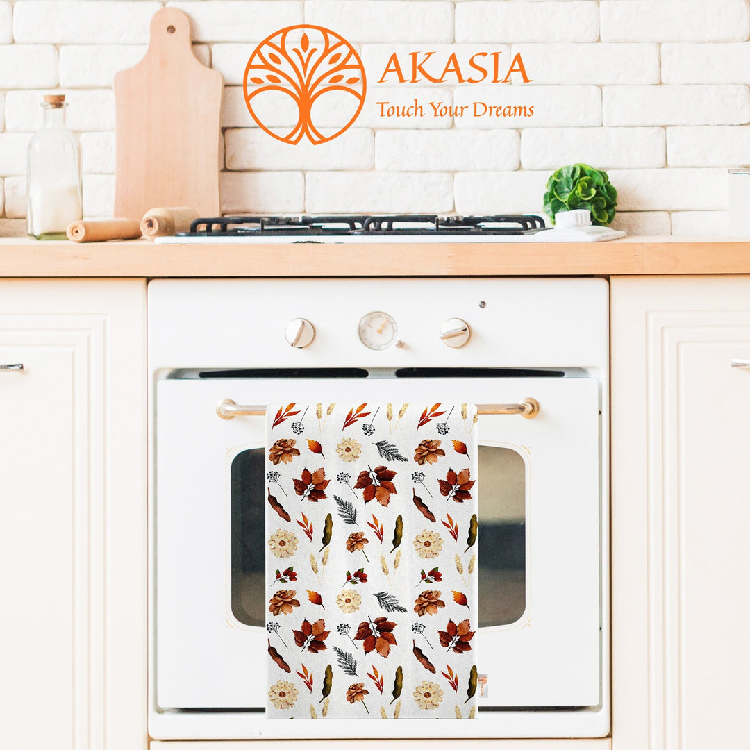 Fall Hand Towel|Sunflower Dishcloth|Autumn Tea Towel|Leaf Dust Remover|Dry Leaf Kitchen Towel|Floral Dish Cloth|Boho Cleaning Cloth