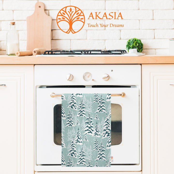 Snow Dish Cloth|Pine Tree Kitchen Towel|Deer Dishcloth|Winter Cleaning Cloth|Seasonal Tea Towel|Snowflake Reusable TowelSnowflake Hand Towel