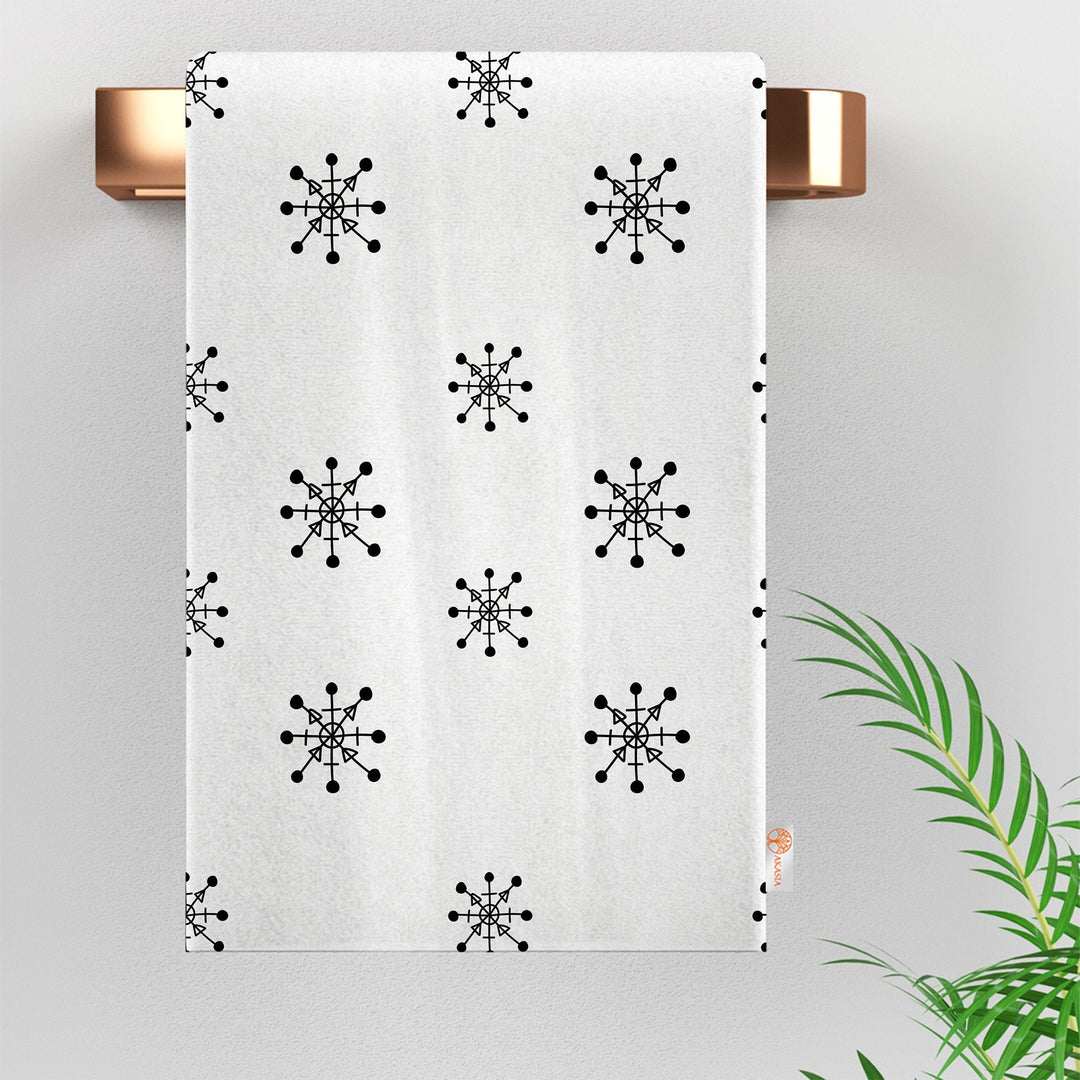 Winter Tea Towel|16x24 Cleaning Cloth|Snowflake Dish Cloth|Geometric Hand Towel|Xmas Reusable Towel|Winter Dishcloth|Cozy Kitchen Towel