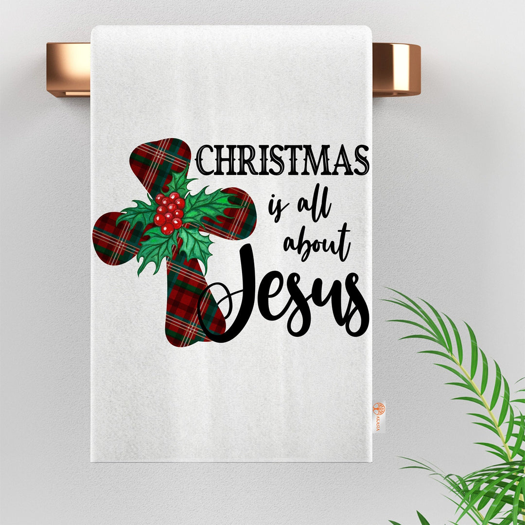 Christmas Hand Towel|Panda Cleaning Rag|Jesus Dish Cloth|Cookies Reusable Towel|Winter Tea Towel|Hot Chocolate Dishcloth|Xmas Kitchen Towel