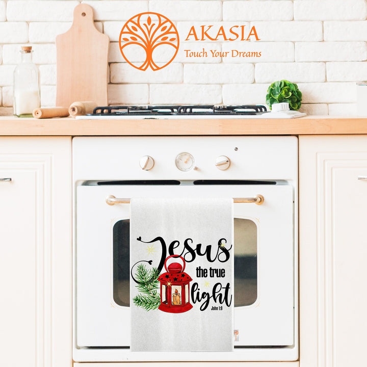 Christmas Hand Towel|Panda Cleaning Rag|Jesus Dish Cloth|Cookies Reusable Towel|Winter Tea Towel|Hot Chocolate Dishcloth|Xmas Kitchen Towel