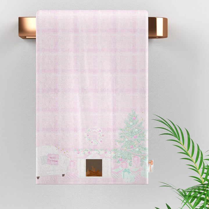 Xmas Cleaning Rag|Snowflake Hand Towel|Pale Color Kitchen Towel|Pine Tree Dish Cloth|Winter Dishcloth|Christmas Tea Towel|Candy Cane Rag