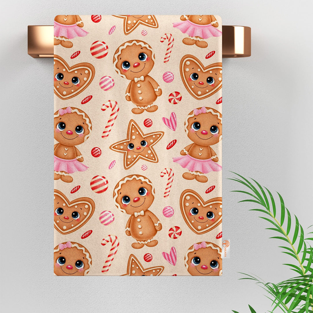 Christmas Tea Towel|Flower Hand Towel|Cake Cleaning Rag|Xmas Dishcloth|Cookie Dish Cloth|Berries Kitchen Towel|Winter Print Rag|Merry Xmas