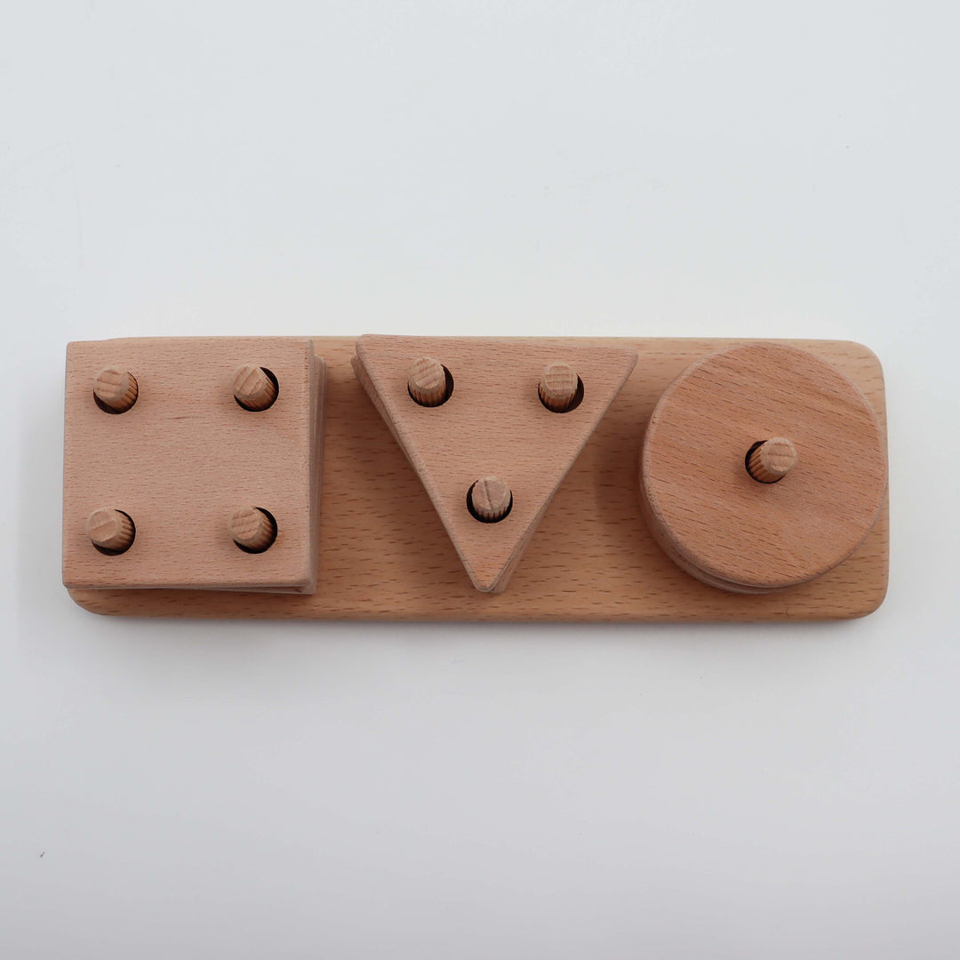 Wooden Educational Geometric Blocks|Learning Waldorf Toy|Montessori Natural Wood Toy|Kids Learning Puzzle Toy|Building Blocks|Toddler Gift|