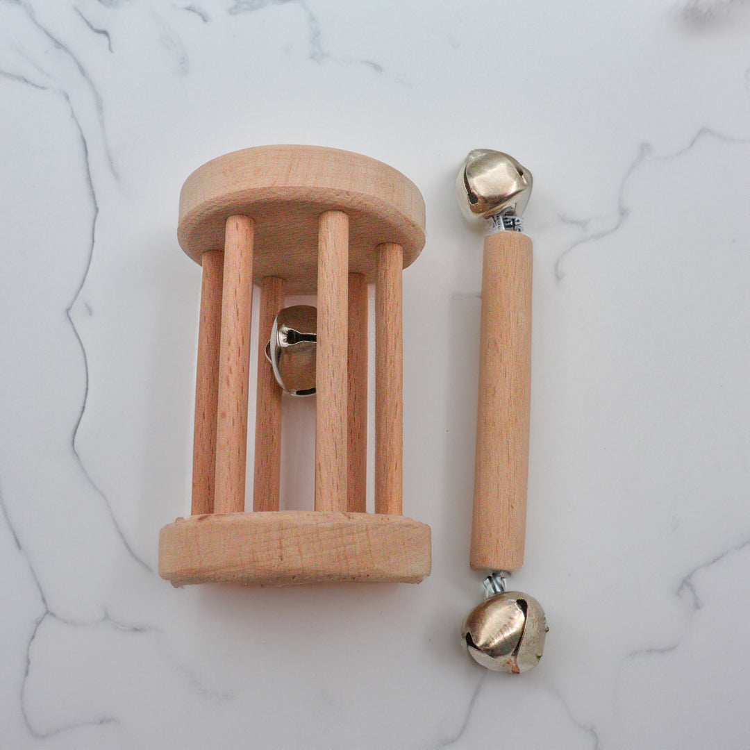 Set of 2 wooden baby rattles|Rustic Elegance Baby Rattles|Charming Baby Rattle Duo|Rustic Melodies|Eco-Friendly Elegance|Natural Beauty|Gift