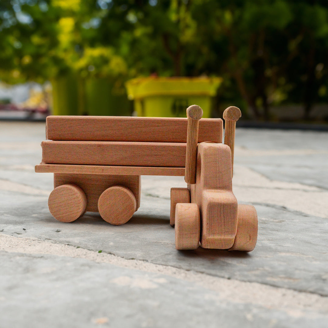Wooden Educational Truck Toy|Toddler Push Toy|Montessori Natural Wood Toy|Gift fot Toddlers|Montessori Natural Toy Gift For Kids|Baby Shower