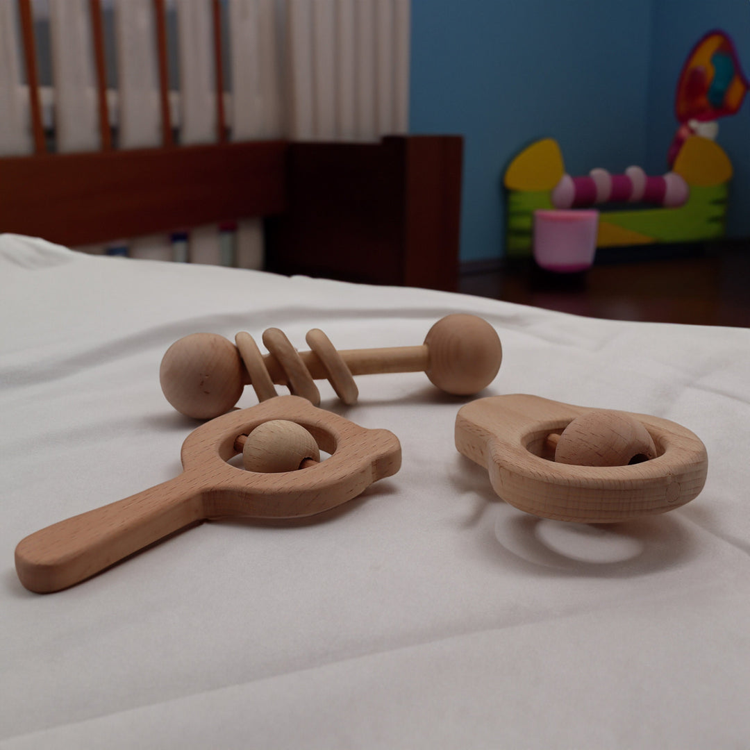 Piece of Handmade Wooden Rattle Toys|Safe Baby Teething Toys|Educational  Wooden Toy: Baby's First Rattle|Natural Baby Toy|Christmas Gifts|