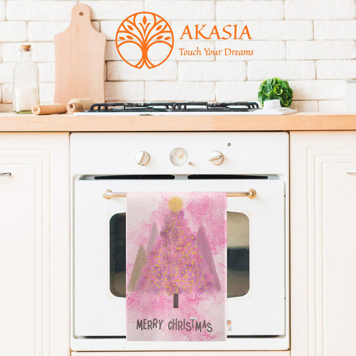 Christmas Hand Towel|Noel Tea Towel|Merry Xmas Dishcloth|Ho Ho Ho Print Kitchen Cleaning Cloth|Santa Claus Print Cost-Effective Rag