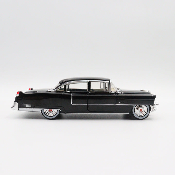 1955 Cadillac Fleetwood Series Model Car|Scale 1/24 Diecast Black Car for Collectors|Classic Metal Automobile|Nostalgic Gift for Father