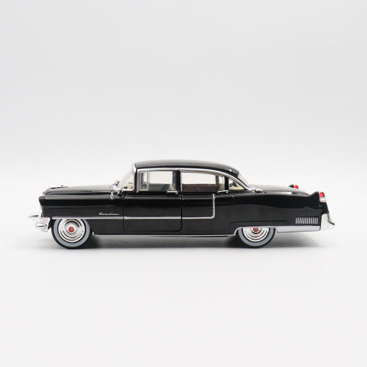 1955 Cadillac Fleetwood Series Model Car|Scale 1/24 Diecast Black Car for Collectors|Classic Metal Automobile|Nostalgic Gift for Father