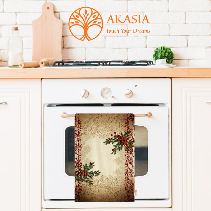 Floral Winter Towel|Lace Pattern Xmas Hand Towel|Christmas Dishcloth|Kitchen Cleaning Cloth|Dust Remover|Cost-Effective Rag|Floral Tea Towel