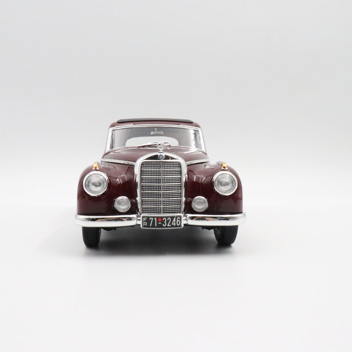 Norev Mercedes Benz 300 W 186 Model Car|Scale 1/18 Diecast Burgundy Car for Collectors|Miniature Classic Metal Automobile for Dad|Toy Gift