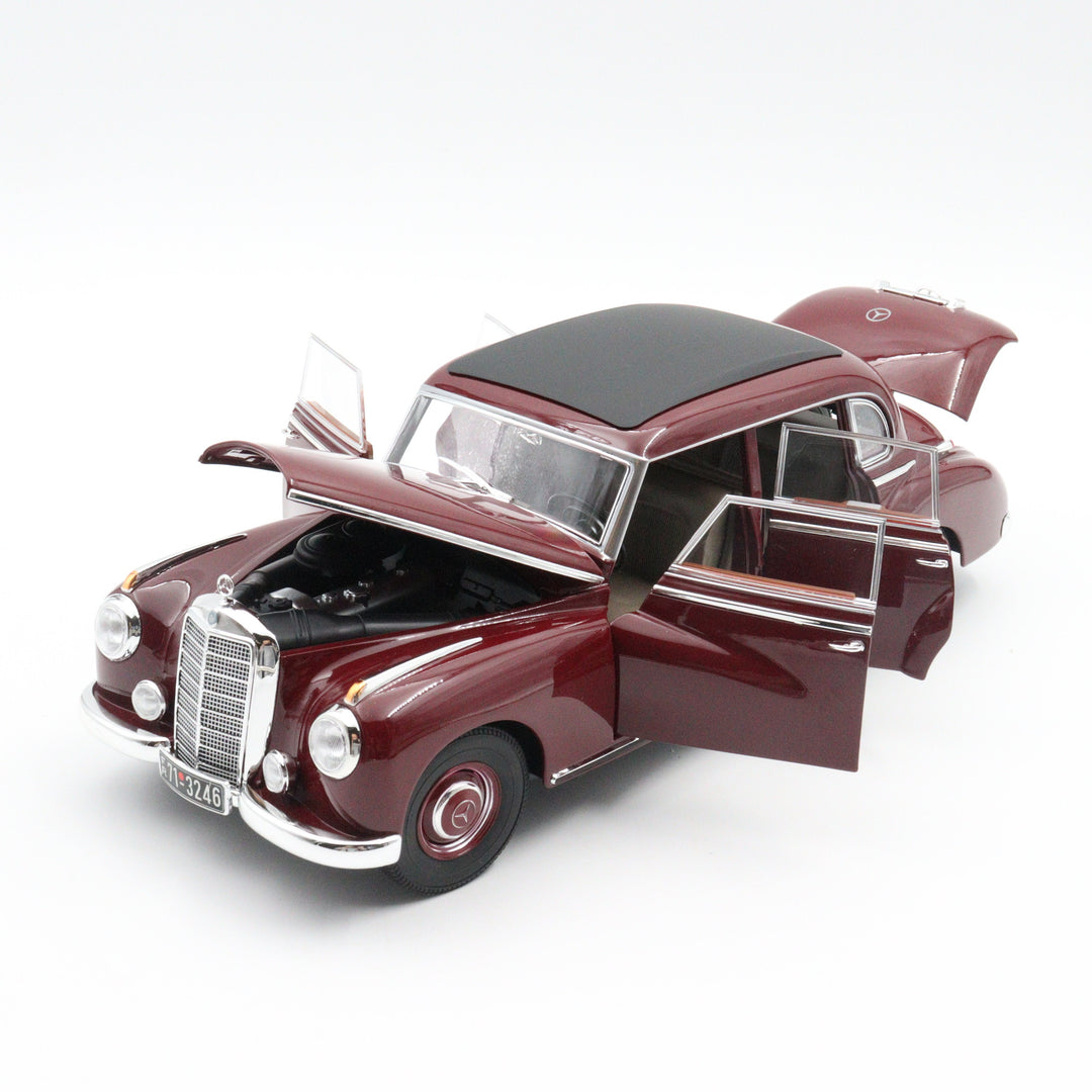 Norev Mercedes Benz 300 W 186 Model Car|Scale 1/18 Diecast Burgundy Car for Collectors|Miniature Classic Metal Automobile for Dad|Toy Gift