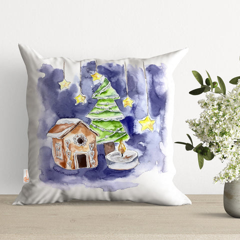Winter Cushion Case|Seasonal Throw Pillowcase|Coffee Print Sofa Decor|Xmas Outdoor Pillow Case|Decorative Cushion Cover|Cozy Pillow Cover