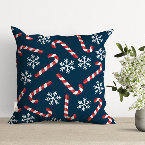 Christmas Pillow Cover|Snowflake Cushion Case|Decorative Cushion Cover|Red Berry Outdoor Pillow Case|Candy Cane Throw Pillowtop|Winter Decor