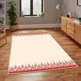 Authentic Area Rug|Geometric Rug|Multi-Purpose Floor Decor|Non-Slip Floor Covering|Decorative Carpet|Farmhouse Machine-Washable Area Rug