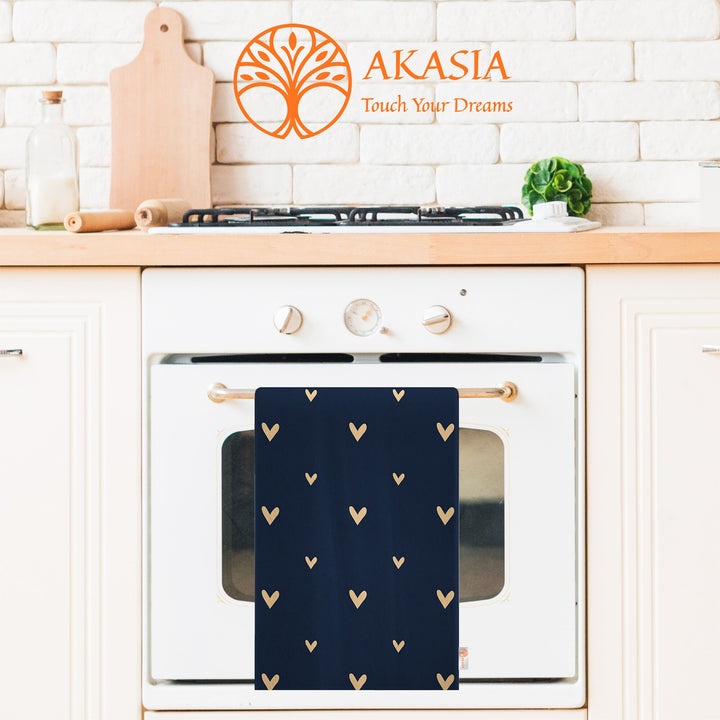 Love Themed Dishcloth|Decorative Hand Towel|Happy Valentine's Day Tea Towel|Heart Print Kitchen Cloth|Romantic Gift For V-Day Dish Cloth