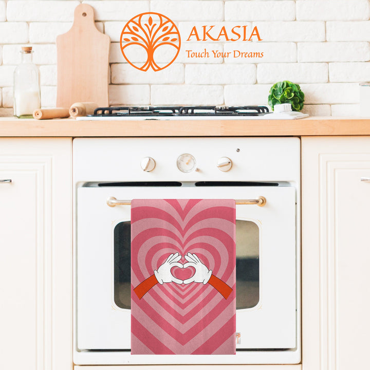 Valentine Hand Towel|Love Yourself Dish Cloth|Heart Print Dust Cloth|Flower Power Print Tea Towel|Daisy Print Kitchen Cloth|Love Themed Dish